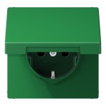 Jung LS1520BFKLGN SCHUKO Steckdose 16A 250V Klappdeckel Thermoplast Serie LS grün (für SV) 