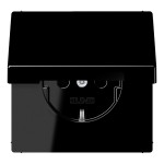 Jung LS1520BFKLSW SCHUKO Steckdose 16A 250V Klappdeckel Thermoplast Serie LS schwarz 