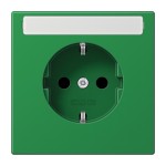 Jung LS1520BFNAGN SCHUKO Steckdose 16A 250V mit Schriftfeld Thermoplast Serie LS grün (für SV) 