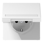 Jung LS1520BFNAKLWW SCHUKO Steckdose 16A 250V mit Schriftfeld integrierter erhöhter Berührungsschutz SAFETY+ Klappdeckel Thermoplast Serie LS alpinweiß 