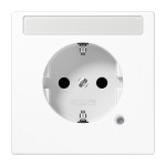 Jung LS1520BFNAKOWW SCHUKO Steckdose 16A 250V ohne Krallen mit Funktionsanzeige mit Schriftfeld integrierter erhöhter Berührungsschutz SAFETY+ Thermoplast Ser 