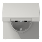 Jung LS1520KLLG SCHUKO Steckdose 16A 250V Klappdeckel Duroplast Serie LS lichtgrau 