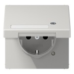 Jung LS1520NAKLKOLG SCHUKO Steckdose 16A 250V mit Funktionsanzeige mit Schriftfeld integrierter erhöhter Berührungsschutz SAFETY+ Klappdeckel Thermoplast Seri 