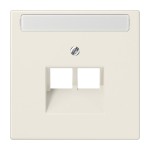 Jung LS969-2NAUA Abdeckung für IAE/UAE-Anschlussdosen 2x8-polig mit Schriftfeld Thermoplast Serie LS cremeweiß 