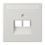 Jung LS969-2NAUALG Abdeckung für IAE/UAE-Anschlussdosen 2x8-polig mit Schriftfeld Thermoplast Serie LS lichtgrau 