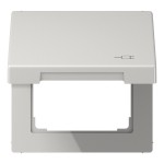 Jung LS990BFKLSOCLG Klappdeckel (mit Rückstellfeder) mit Symbol Stecker Thermoplast Serie LS lichtgrau 