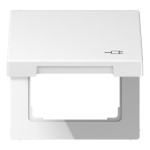 Jung LS990BFKLSOCWW Klappdeckel (mit Rückstellfeder) mit Symbol Stecker Thermoplast Serie LS alpinweiß 