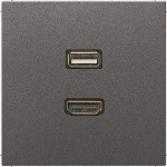 Jung MAAL1163AN Multimedia-Anschlusssystem HDMI / USB 2.0 Serie LS anthrazit (lackiertes Aluminium) 