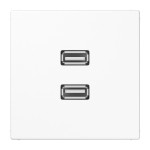 Jung MALS1153WW Multimedia-Anschlusssystem 2xUSB 2.0 Serie LS alpinweiß 