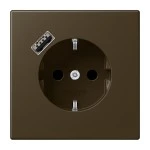 Jung ME1520-18AAT-L SCHUKO Steckdose 16A 250V mit USB-Ladegerät 1xTyp A integrierter erhöhter Berührungsschutz SAFETY+ Serie LS Messing antik 