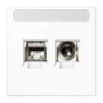 Jung MMDLS4521WW Smart-TV-Anschlussdose mit Schriftfeld Thermoplast Serie LS alpinweiß 