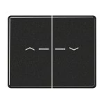 Jung SL595KO5PSW Wippe 2-fach mit Lichtleiter mit Pfeilsymbolen Aluminium lackiert Serie SL schwarz 