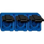 Merten 229375 Schuko-Drei-fach-Steckdose blau Schlagfest 