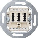 Merten 465226 Fernmelde-Anschlussdose TAE 3-fach 2x6/6 NF/F cremeweiß 