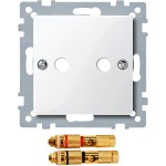 Merten 468819 Zentralplatte mit High-End Lautsprecher-Steckverbinder polarweiß glänzend System M 