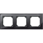 Merten 489303 M-PLAN-Echtglasrahmen 3-fach Onyxschwarz 