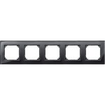 Merten 489503 M-PLAN-Echtglasrahmen 5-fach Onyxschwarz 