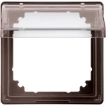 Merten 516915 Zwischenring mit transparentem Klappdeckel dunkelbrasil AQUADESIGN 