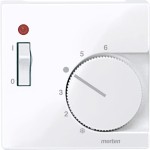 Merten 534825 Zentralplatte für Raumtemperaturregler-Einsatz mit Schalter aktivweiß glänzend System M 