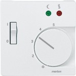 Merten 535819 Zentralplatte für Fußbodentemperaturregler-Einsatz mit Schalter polarweiß System M 