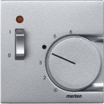 Merten 536160 Zentralplatte für Raumtemperaturregler-Einsatz mit Schalter aluminium System M 