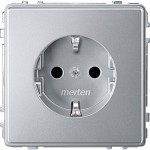 Merten MEG2300-7260 Schuko-Steckdose erhöhter Berührungsschutz Steckklemmen aluminium AQUADESIGN 
