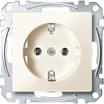 **Merten MEG2301-0344 Schuko-Steckdose Steckklemmen cremeweiß glänzend System M 