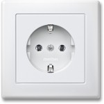 Merten MEG2301-1619 Schuko-Steckdose mit voller Abdeckplatte Steckklemmen polarweiß M-SMART 