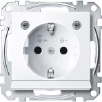 Merten MEG2304-0325 Schuko-Steckdose mit Lichtauslass LED-Beleuchtungs-Modul Berührungsschutz Steckklemmen aktivweiß glänzend System M 