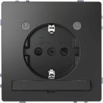 Merten MEG2304-6034 Schuko-Steckdose mit Lichtauslass und LED-Beleuchtungs-Modul Berührungsschutz Steckklemmen Anthrazit System Design 