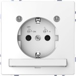 Merten MEG2304-6035 Schuko-Steckdose mit Lichtauslass und LED-Beleuchtungs-Modul Berührungsschutz Steckklemmen Lotosweiß System Design 