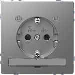 Merten MEG2304-6036 Schuko-Steckdose mit Lichtauslass und LED-Beleuchtungs-Modul Berührungsschutz Steckklemmen Edelstahl System Design 