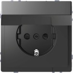 Merten MEG2310-6034 Schuko-Steckdose mit Klappdeckel Berührungsschutz Steckklemmen Anthrazit System Design 