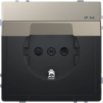 Merten MEG2314-6050 Schuko-Steckdose mit Klappdeckel IP44 Berührungsschutz Steckklemmen Nickelmetallic System Design 