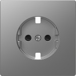 Merten MEG2330-6036 Zentralplatte für Schuko-Steckdosen-Einsatz Berührungsschutz Edelstahl System Design 