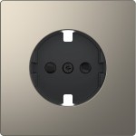 Merten MEG2330-6050 Zentralplatte für Schuko-Steckdosen-Einsatz Berührungsschutz Nickelmetallic System Design 