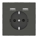 Merten MEG2366-6034 Schuko-Steckdose mit USB Ladegerät Anthrazit System Design 