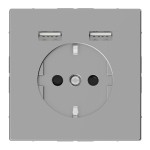 Merten MEG2366-6036 Schuko-Steckdose mit USB Ladegerät Edelstahl System Design 