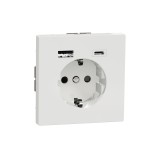 Merten MEG2367-6035 Schuko-Steckdose mit USB Ladegerät Lotosweiß System Design 