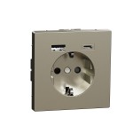 Merten MEG2367-6036 Schuko-Steckdose mit USB Ladegerät Edelstahl System Design 
