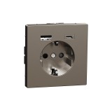 Merten MEG2367-6050 Schuko-Steckdose mit USB Ladegerät Nickelmetallic System Design 