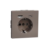 Merten MEG2367-6052 Schuko-Steckdose mit USB Ladegerät Moccametallic System Design 