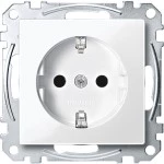Merten MEG2400-0319 Schuko-Steckdose erhöhter Berührungsschutz Schraub-Liftklemmen polarweiß glänzend System M 