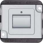 Merten MEG3156-7060 Taster-Einsatz mit N-Klemme Wechsel 1-polig 10A AC 250V Steckklemmen mattsilber PANZER 