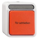 Merten MEG3167-8029 Auslösetaster für Feststellanlage 1 Schließer 1-polig + 1 Öffner 1-polig lichtgrau AQUASTAR 