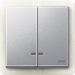 Merten MEG3424-0460 Doppelwippe mit Kontrollfenster IP44 aluminium System M 