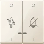 Merten MEG3429-0344 Doppelwippe mit Kontrollfenster und Kennzeichnung für Hotelanwendungen cremeweiß glänzend System M 