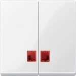 Merten MEG3456-0319 Doppelwippe mit rotem Symbolfenster polarweiß glänzend System M 