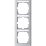 Merten MEG4032-3660 M-Pure-Rahmen 3-fach mit Beschriftungsträger senkrechte Montage aluminium 