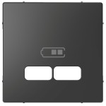 Merten MEG4367-6034 Zentralplatte für USB Ladestation-Einsatz Anthrazit System Design 
